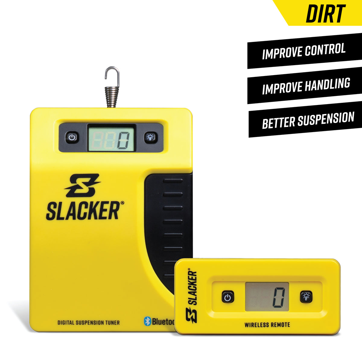 Slacker sag tool for setting suspension sag on street bikes, dirt bikes, adventure bikes, and mountain bikes.