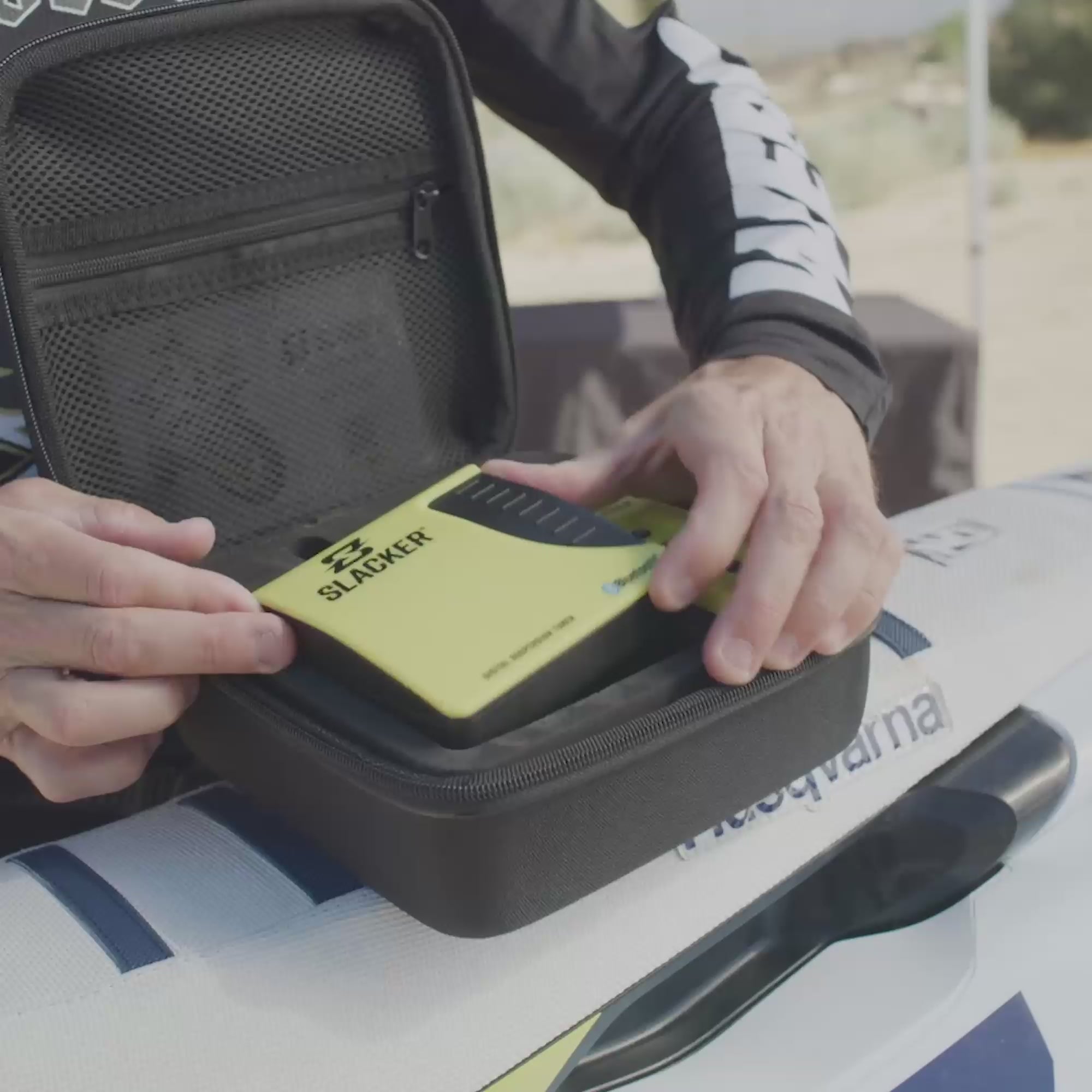 Slacker is a patented system that allows any rider to easily set their sag with no help.